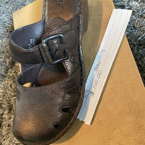 Womens Black Leather Sandals